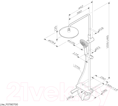 Душевая система AM.PM Like F0780700