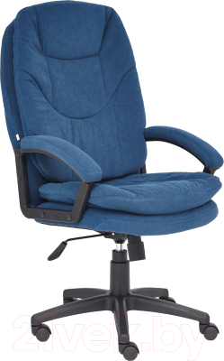Кресло офисное Tetchair Comfort LT флок (синий) - фото