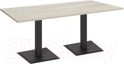 Обеденный стол Sheffilton SHT-TU5-BS1/120/80 ЛДСП (черный/дуб беленый) - фото