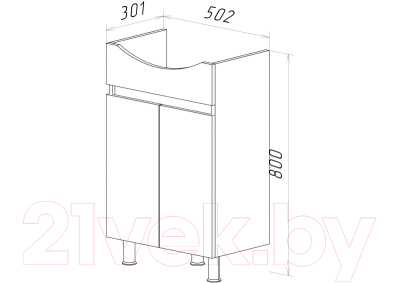 Тумба под умывальник Misty Элегия 55 / Э-Эле01055-011Н