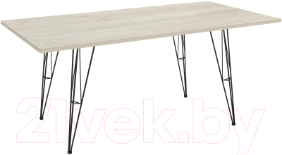 Обеденный стол Sheffilton SHT-TU10/120/80 ЛДСП (черный муар/дуб беленый) - фото