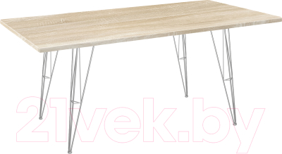 Обеденный стол Sheffilton SHT-TU10/120/80 МДФ (хром лак/дуб сонома светлый) - фото