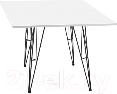 Обеденный стол Sheffilton SHT-TU10/80/80 ЛДСП (черный муар/белый) - фото