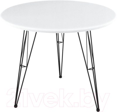 Обеденный стол Sheffilton SHT-TU10/80 МДФ (черный/белый) - фото