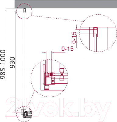 Душевая стенка BelBagno ACQUA-100-FIX-C-Cr
