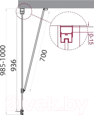 Душевая стенка BelBagno MARMI-100-FIX-C-Cr