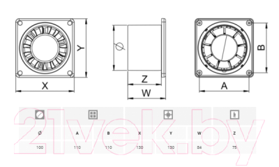 Вентилятор накладной Awenta Disk WWD100