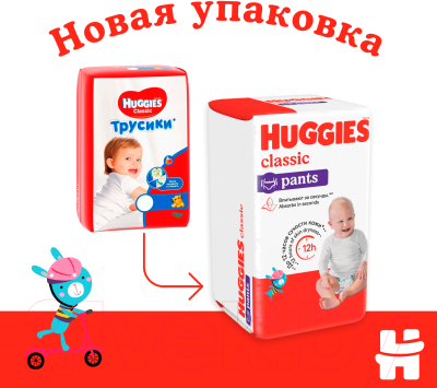 Подгузники-трусики детские Huggies Classic Conv 4