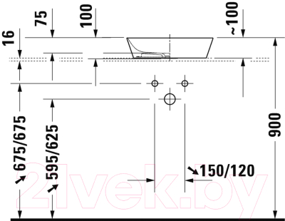 Умывальник Duravit Cape Cod (2340430000)