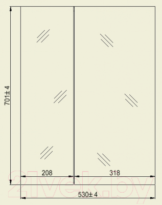Шкаф с зеркалом для ванной СанитаМебель Камелия-14.50 Д2