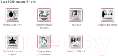 Пылесос Arnica Bora 5000 / ET11132 (красный)