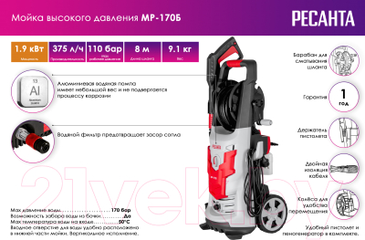 Мойка высокого давления Ресанта МР-170Б