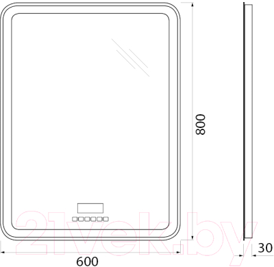 Зеркало BelBagno SPC-MAR-600-800-LED-TCH-RAD