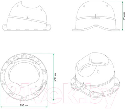 Проходка кровельная Krovent Base-VT Wave RAL 6005