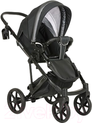 Детская универсальная коляска Pituso Confort Plus 2 в 1 (темно-серый/кожа серый металлик)