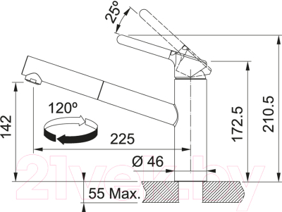 Смеситель Franke Orbit 115.0623.055