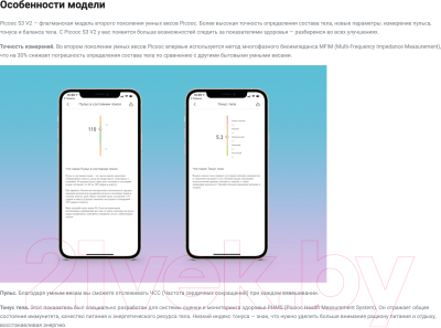 Напольные весы электронные Picooc S3 V2
