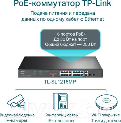 Коммутатор TP-Link TL-SL1218MP