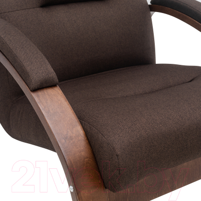 Кресло мягкое Импэкс Leset Лион (орех текстура/малмо 28/коричневый)