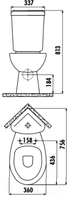 Чаша унитаза напольного Creavit Sedef SD310-11CB00E-0000