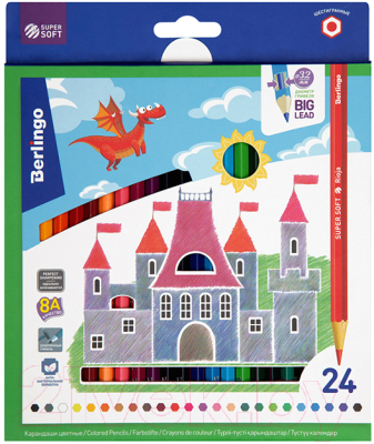 Набор цветных карандашей Berlingo SuperSoft Замки / SS00124 - фото