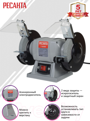 Точильный станок Ресанта Т-125/200 (75/7/1)