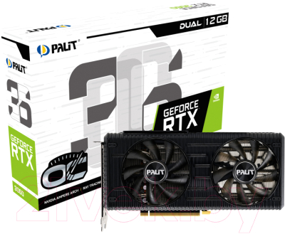 Видеокарта Palit RTX 3060 Dual OC 12GB (NE63060T19K9-190AD)