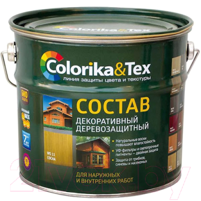 Защитно-декоративный состав Colorika & Tex 2.7л - фото