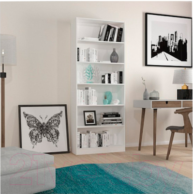 Стеллаж Polini Kids Home Smart Вертикальный 6 секций / 0002288.9 (белый)