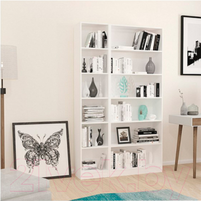 Стеллаж Polini Kids Home Smart Вертикальный 6 секций / 0002288.9 (белый)