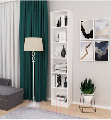 Стеллаж Polini Kids Home Smart Вертикальный 6 секций / 0002287.9 (белый)