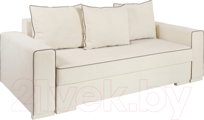 Диван KRONES Цезарь 4 (велюр слоновая кость/коричневый) - фото