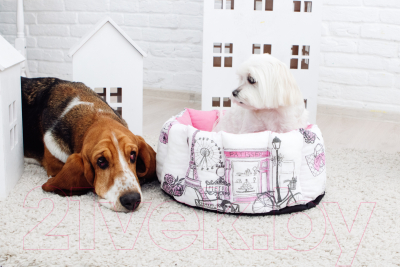 Лежанка для животных Happy Friends Ракушка круглая. Французские мотивы / stm 347