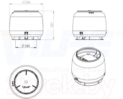 Колпак для вентиляционного выхода Vilpe 160мм RR22 / 731836