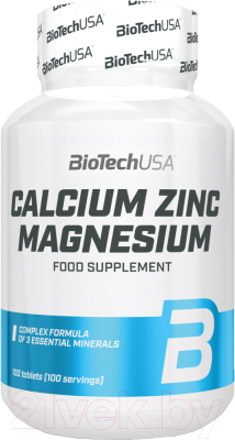 Мультиминеральный комплекс BioTechUSA Calcium Zinc Magnesium Кальций-магний-цинк / CIB00 - фото