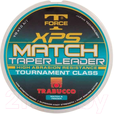 Леска монофильная Trabucco T-Force XPS Match Taper Leader 0.18-0.28мм 15м / 052-02-030 - фото