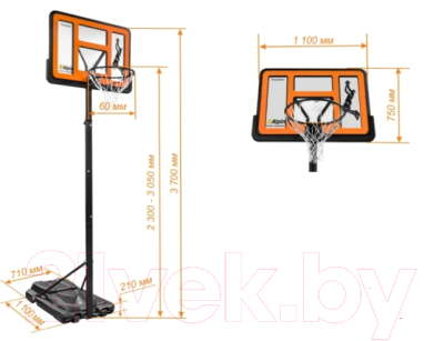 Баскетбольный стенд Alpin Streetball BSS-44