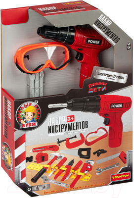 Набор инструментов игрушечный Bondibon Папины дети / ВВ5130 - фото