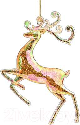 Елочная игрушка Erich Krause Decor Олень янтарный перламутр / 50668 - фото
