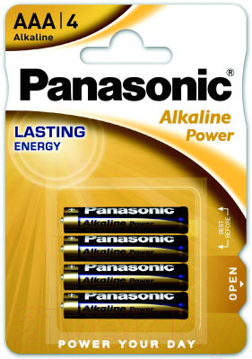 Комплект батареек Panasonic Alkaline Power LR03/4BL - фото