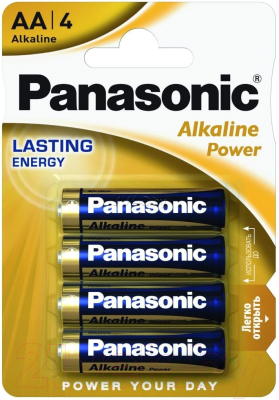 Комплект батареек Panasonic Alkaline Power LR6/4BL - фото