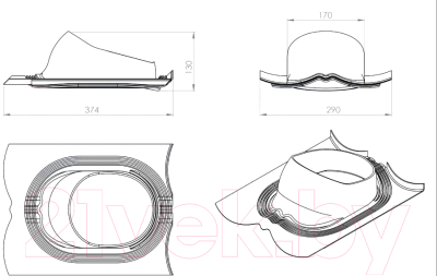 Проходка кровельная Vilpe Decra 110-160мм RR23 / 732617