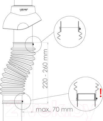 Труба соединительная для вентиляционного выхода Vilpe 110 / 74204