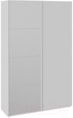 Шкаф-купе ТриЯ Траст СШК 2.140.70-13.15 2-х дверный (белый снег/зеркало/стекло белый глянец) - фото