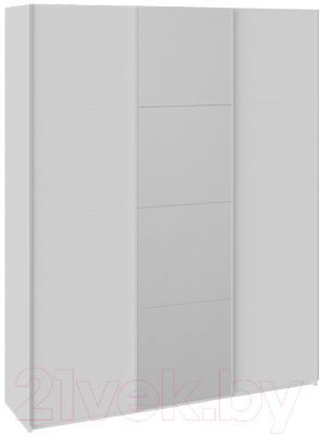 Шкаф-купе ТриЯ Траст СШК 2.180.60-11.13.11 3-х дверный (белый снег/белый снег/зеркало/белый снег) - фото