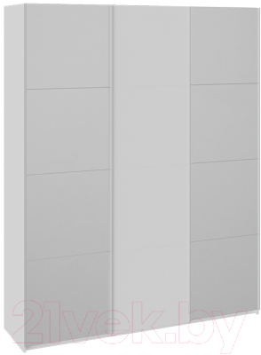 Шкаф-купе ТриЯ Траст СШК 2.180.60-13.11.13 3-х дверный (белый снег/зеркало/белый снег/зеркало) - фото