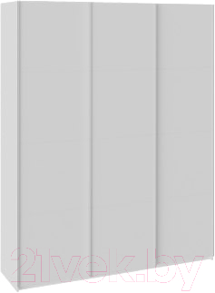 Шкаф-купе ТриЯ Траст СШК 2.180.60-15.15.15 3-х дверный (белый снег/стекло белый глянец) - фото