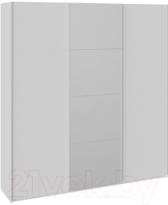 Шкаф-купе ТриЯ Траст СШК 2.210.70-11.13.11 3-х дверный (белый снег/белый снег/зеркало/белый снег) - фото