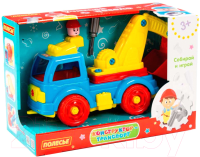 Конструктор Полесье Автомобиль-экскаватор / 84835 - фото