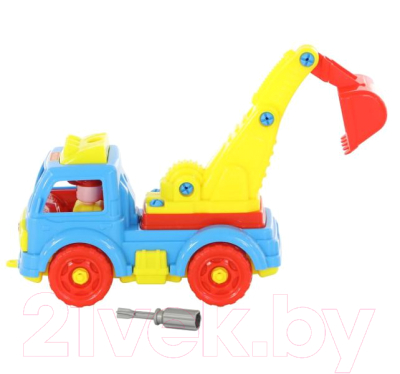 Конструктор Полесье Автомобиль-экскаватор / 84835